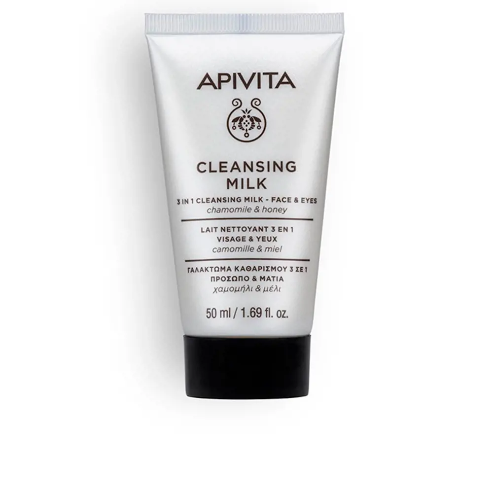 Sữa rửa mặt 3 trong 1 Apivita Milky Cleanser cho mặt và mắt 1 Sữa rửa mặt Apivita MILKY CLEANSER 3 in 1 for face and eyes