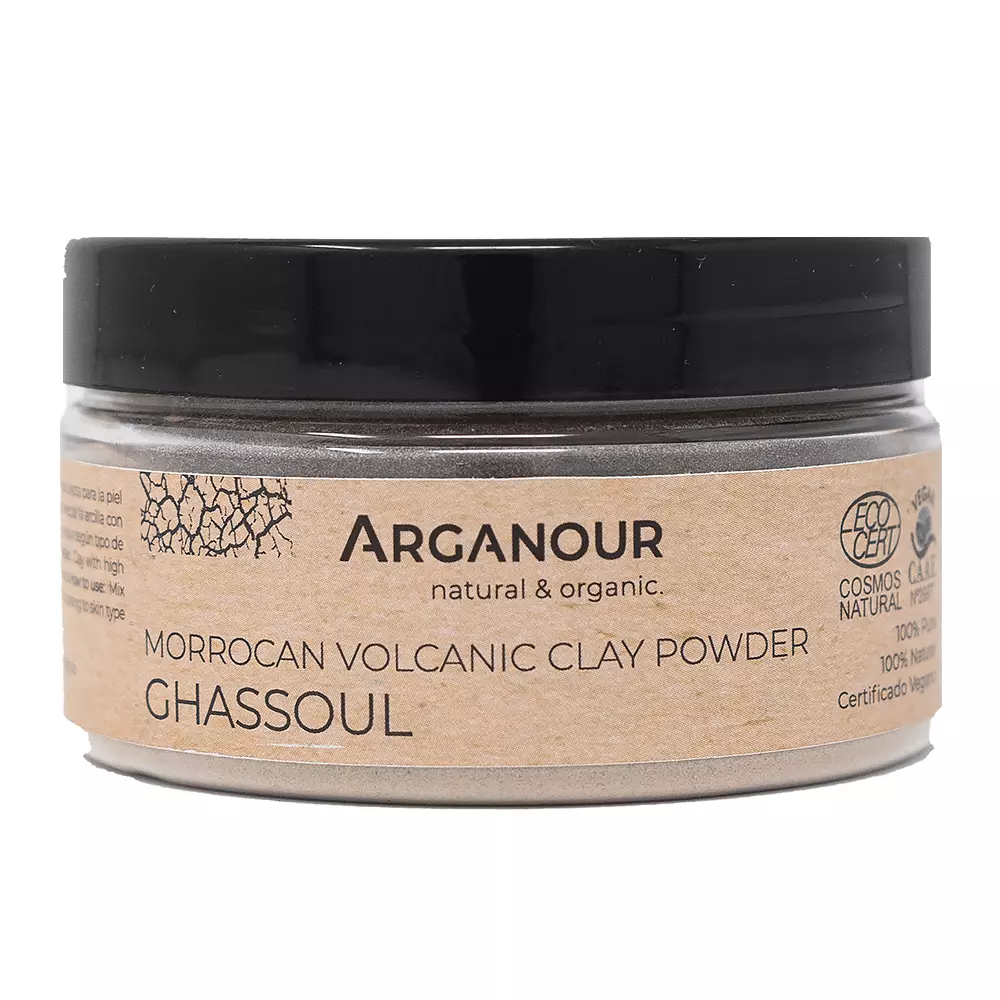 Mặt nạ bùn ghassoul Arganour dạng bột 8 arganour mascarilla arcilla ghassoul en polvo
