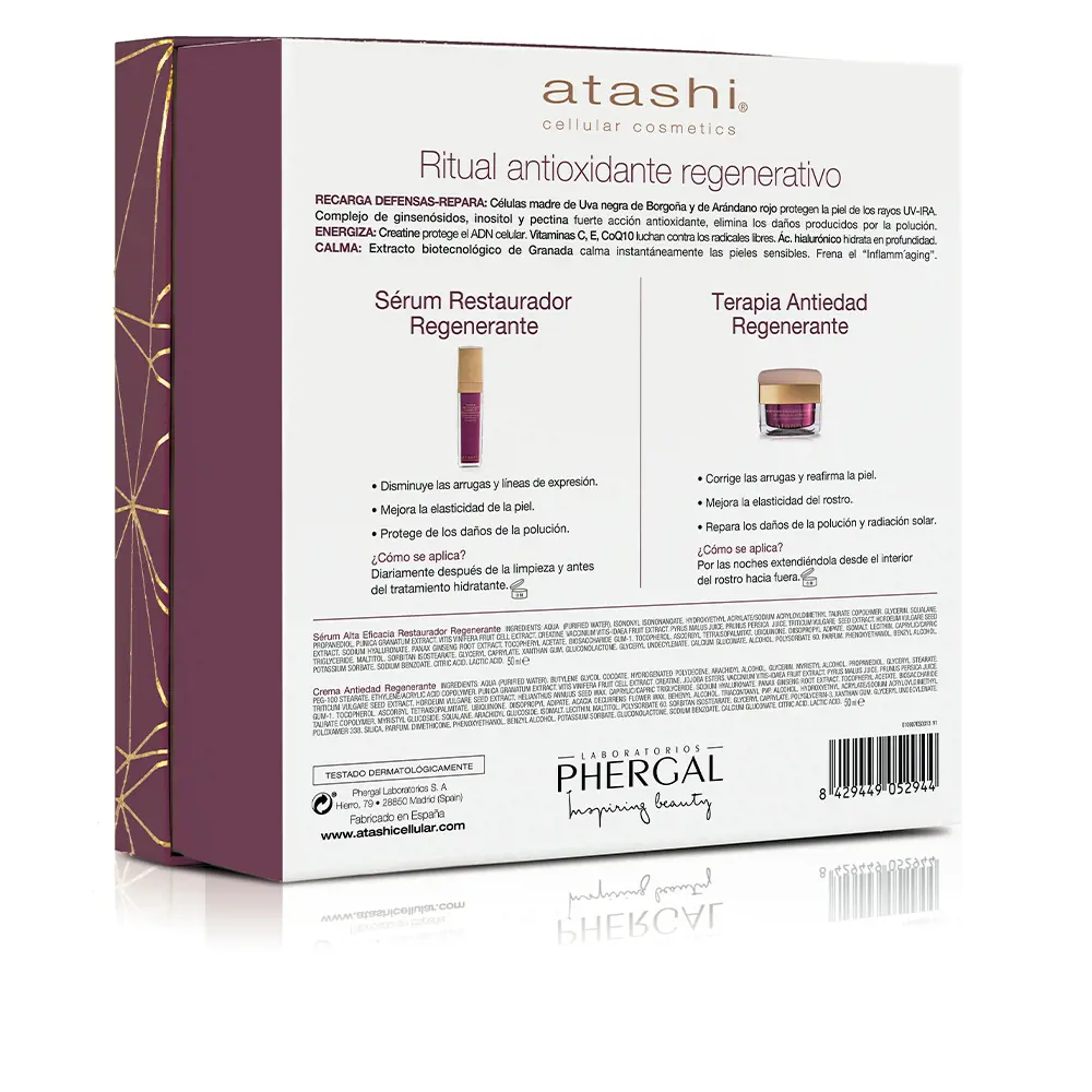 Bộ sản phẩm chống oxy hóa Atashi 2 ANTIOXIDANTE SET Kem chống lão hóa & điều trị chống nhăn chính hãng Atashi