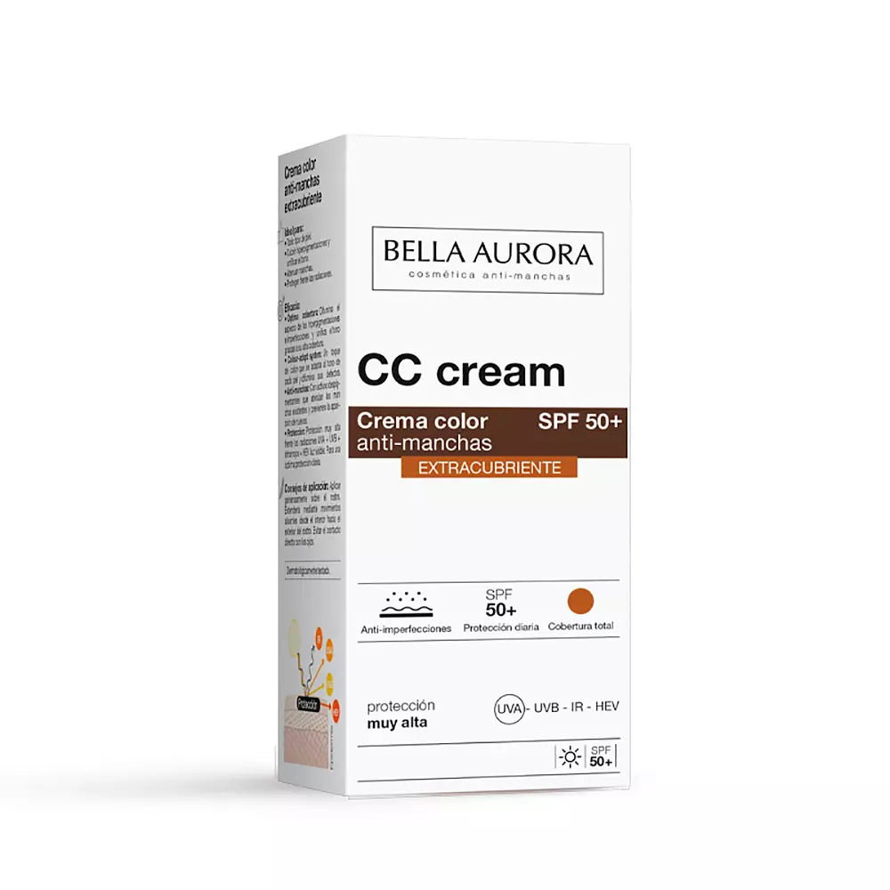 Kem CC Bella Aurora extrabảo vệ SPF50+ 3 Bella Aurora CC CREAM extracubriente SPF50+ Kem dưỡng ẩm