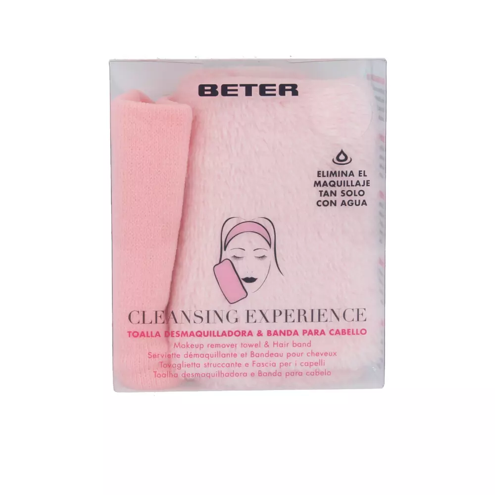 Khăn tẩy trang Beter CLEANSING EXPERIENCE và băng cột tóc 6 beter cleansing experience toalla desmaquilladora banda cabello