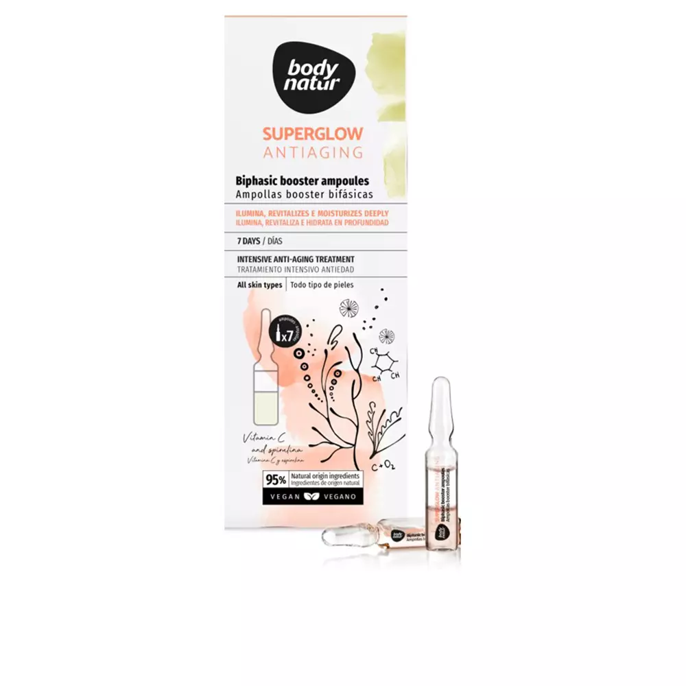 Ampoules Tăng Cường Body Natur SUPERGLOW Bifasic 4 body natur superglow ampollas ampollas booster bifasicas