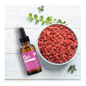 Quầng thâm, túi mắt và kem dưới mắt Dr. Botanicals GOJI SUPERFOOD glow boosting serum