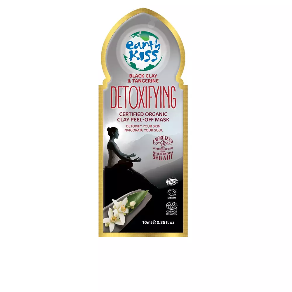 Mặt nạ lột đất sét hữu cơ detox Earth Kiss 6 earth kiss detoxifying certified organic clay peel off mask