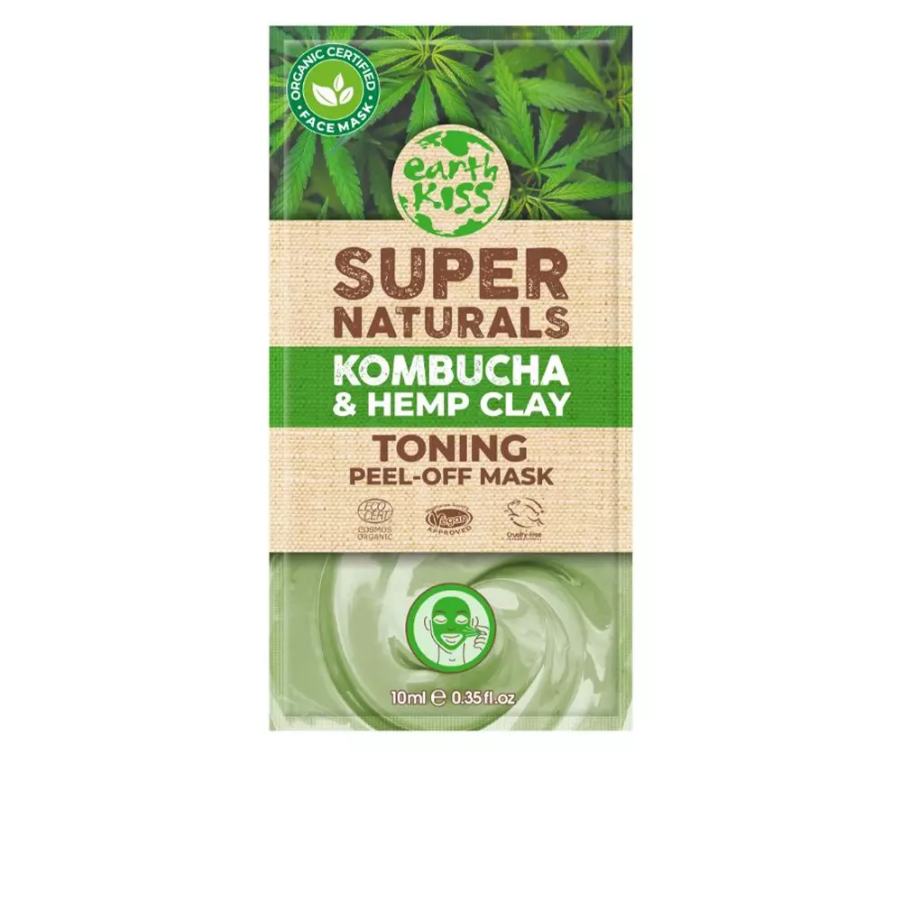 Mặt nạ thải độc từ kombucha và đất sét hemp Earth Kiss SUPER NATURALS 6 earth kiss super naturals kombucha hemp clay peel off mask