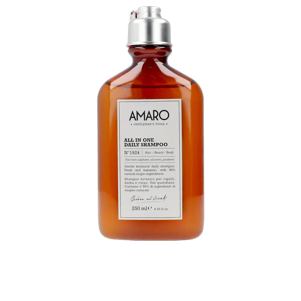 Shampoo hàng ngày đa năng Farmavita AMARO số 1924 cho tóc, râu, cơ thể 4 farmavita amaro all in one daily shampoo n1924 hairbeardbody