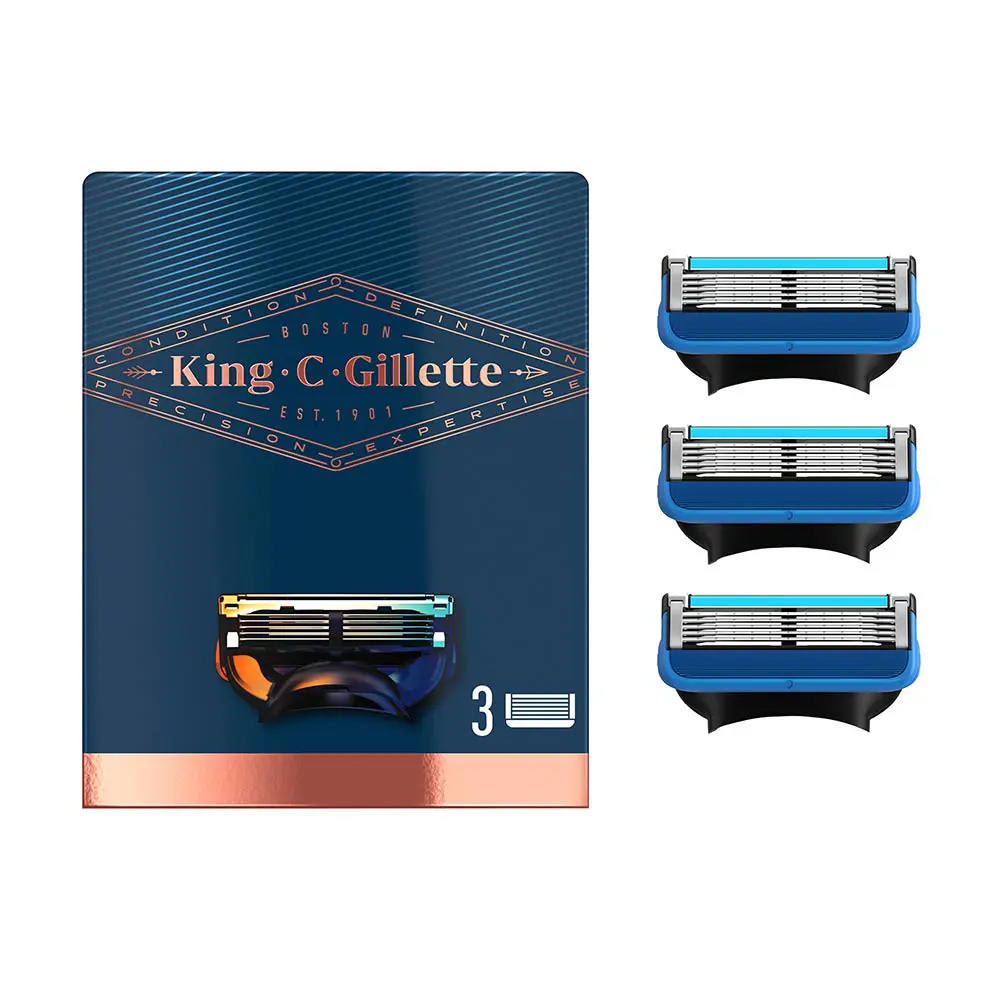 Lưỡi dao cạo Gillette KING cho dao cạo và viền x 3 bộ 6 gillette gillette king shave edging razor blades x 3 cartridges