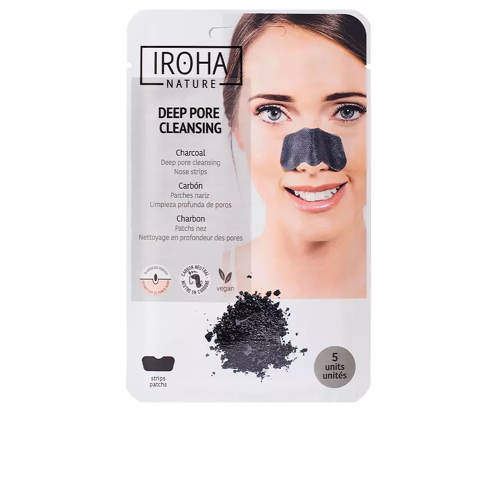 Miếng Dán Mũi Than Hoạt Tính Iroha Nature DETOX CHARCOAL BLACK 12 iroha nature detox charcoal black nose strips