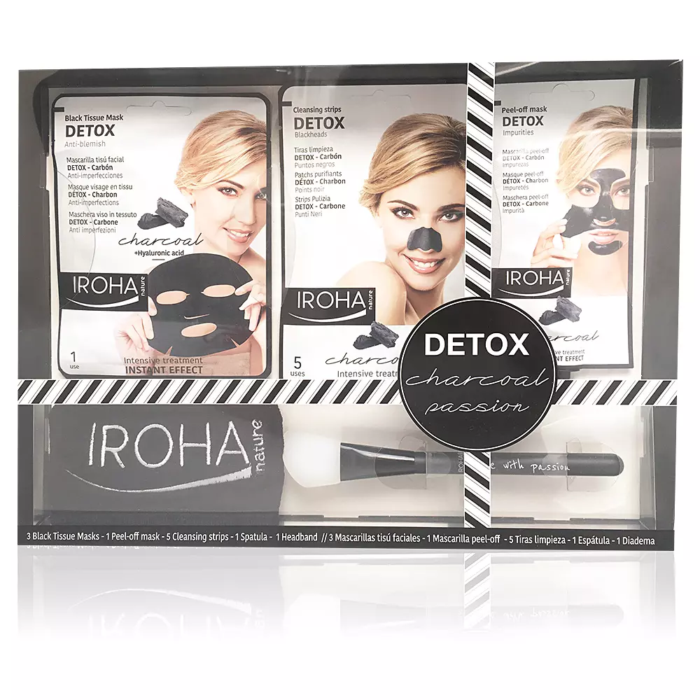 Bộ sản phẩm Iroha Nature Detox Than Hoạt Tính Đen Passion 12 iroha nature detox charcoal black passion set