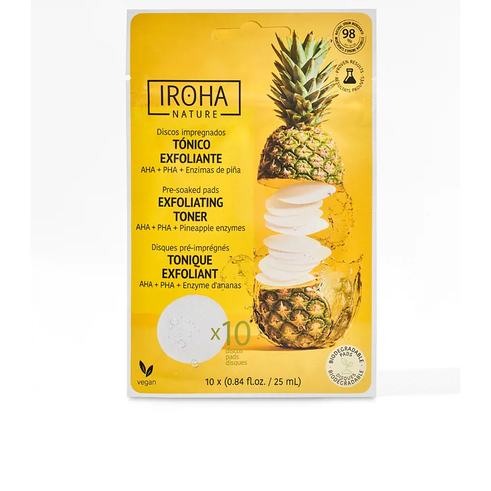 Bông tẩy tế bào chết Iroha Nature EXFOLIATING TONER 8 iroha nature exfoliating toner pre soaked pads