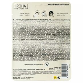 NATURE MASK avocado + hyaluronic acid Mặt nạ chính hãng Iroha Nature