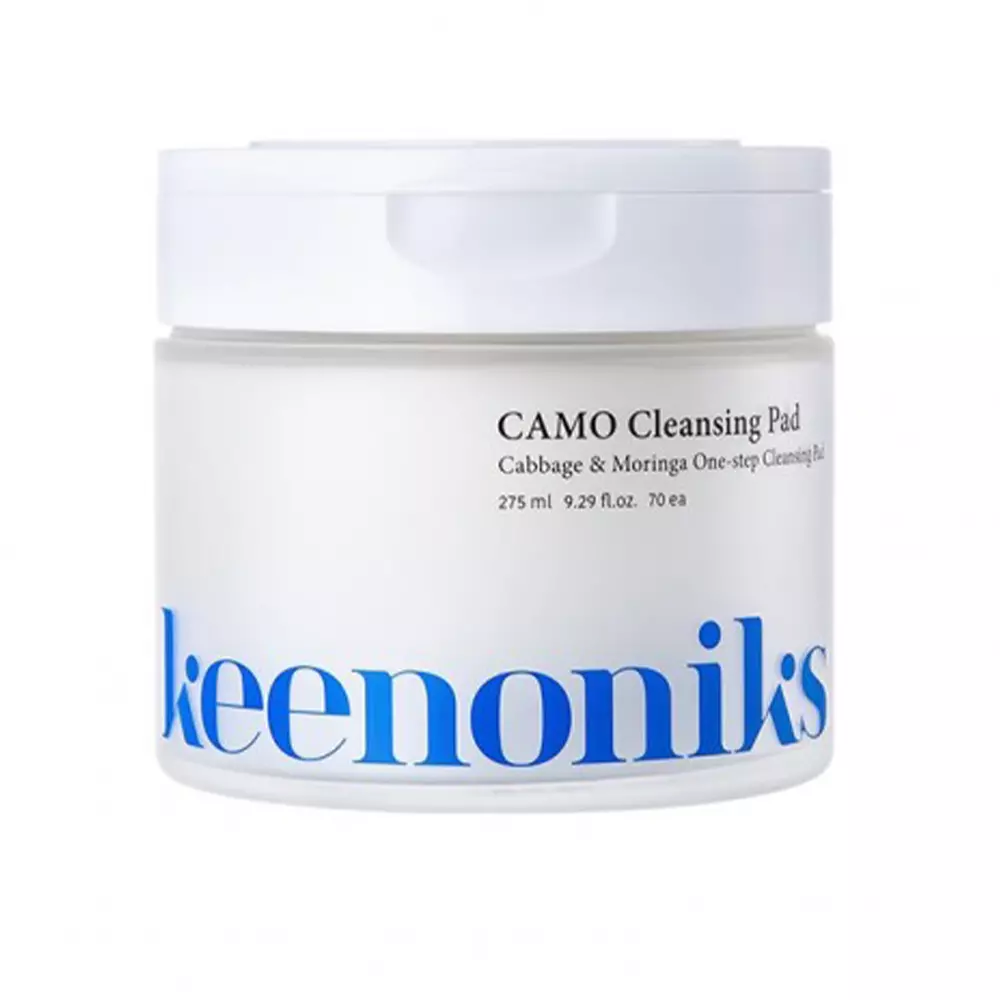 Bông tẩy trang Keenoniks CAMO từ bắp cải và moringa, một bước làm sạch 4 keenoniks camo cleansing pad cabbage moringa one step