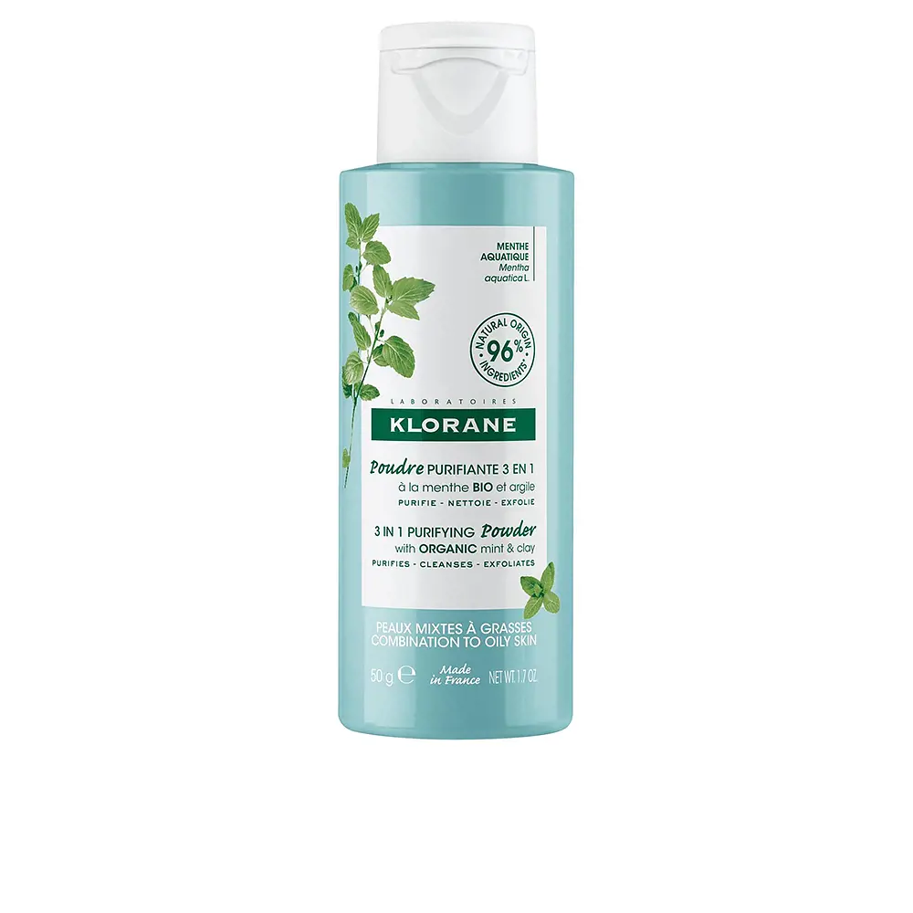 Bột làm sạch Klorane Menta Bio 3 trong 1 8 klorane menta bio polvo purificante 3 en 1