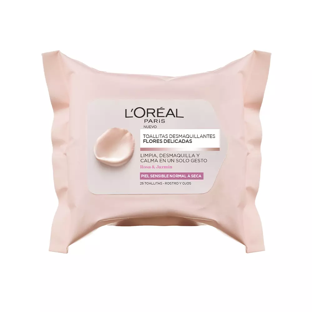 L'Oréal París toallitas tẩy trang Flores Delicadas 10 loreal make up flores delicadas toallitas desmaquilladoras piel sensible