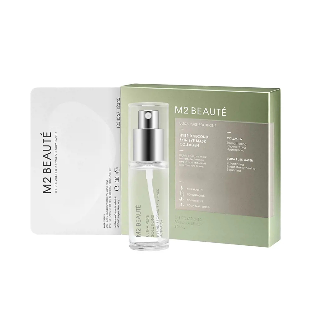 Mặt nạ mắt collagen M2 Beauté HYBRID da thứ hai 7 ứng dụng 8 m2 beaute hybrid second skin eye mask collagen 7 aplicaciones