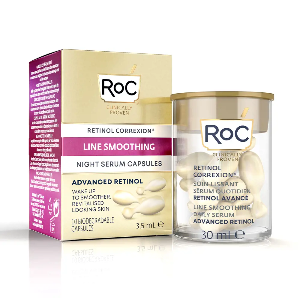 Serum đêm làm mịn da ROC LINE SMOOTHING trong viên nang 4 roc line smoothing night serum capsules