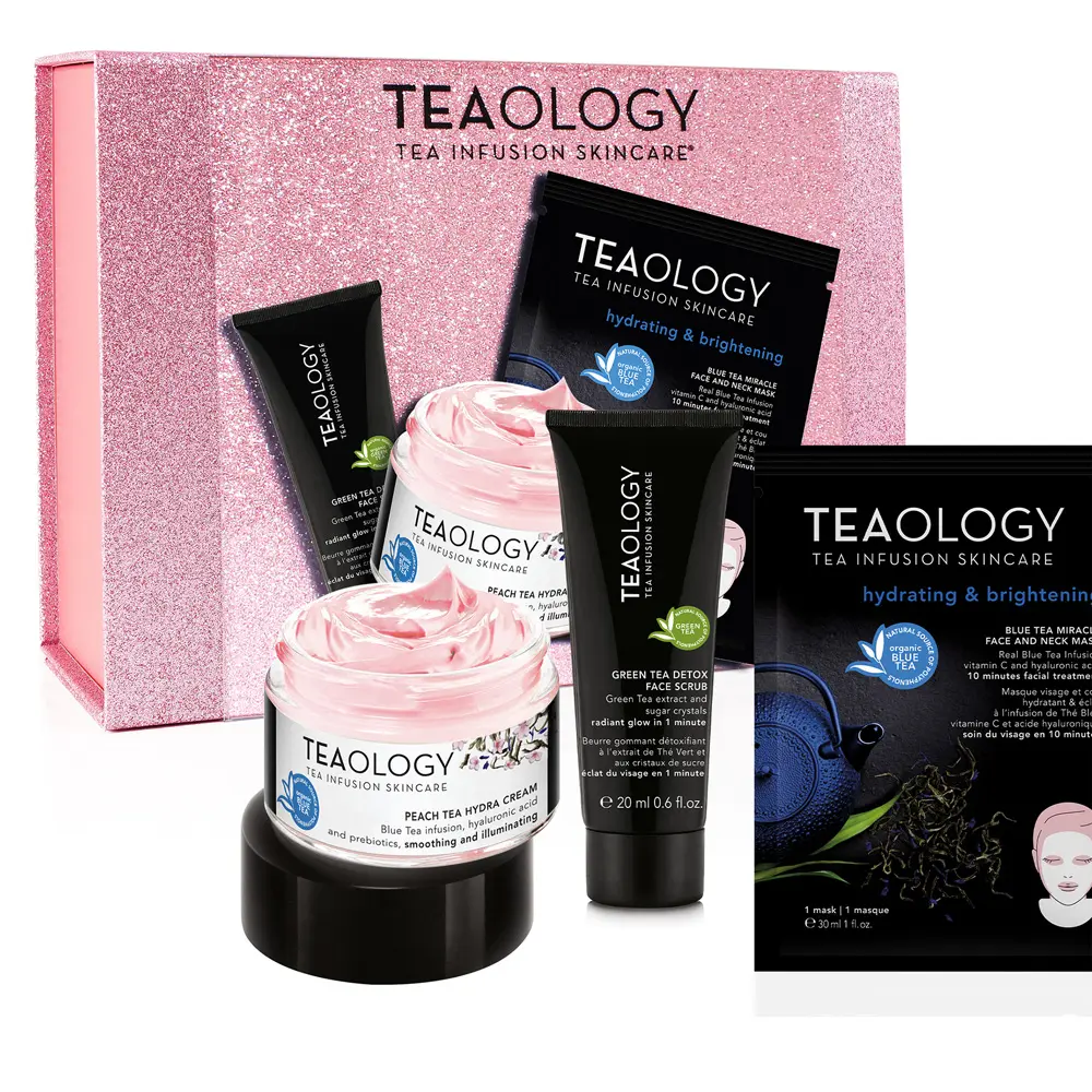 Bộ sản phẩm chăm sóc da Teaology cấp ẩm và làm sáng da 6 teaology hydrating and glowing beauty routine set