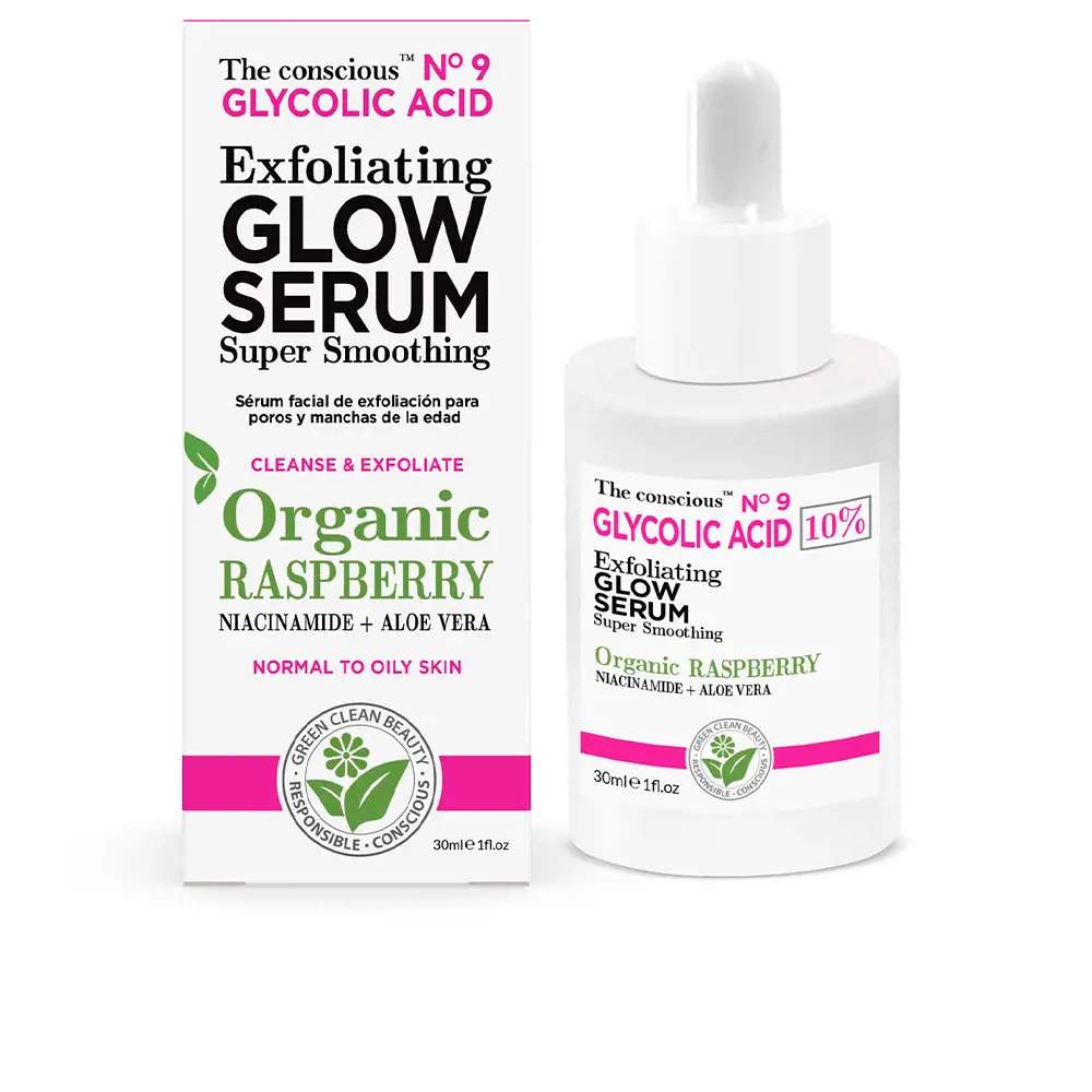 Serum tẩy tế bào chết Glycolic Acid The Conscious™ chiết xuất từ quả mâm xôi hữu cơ 10 the conscious glycolic acid exfoliating glow serum organic raspberry