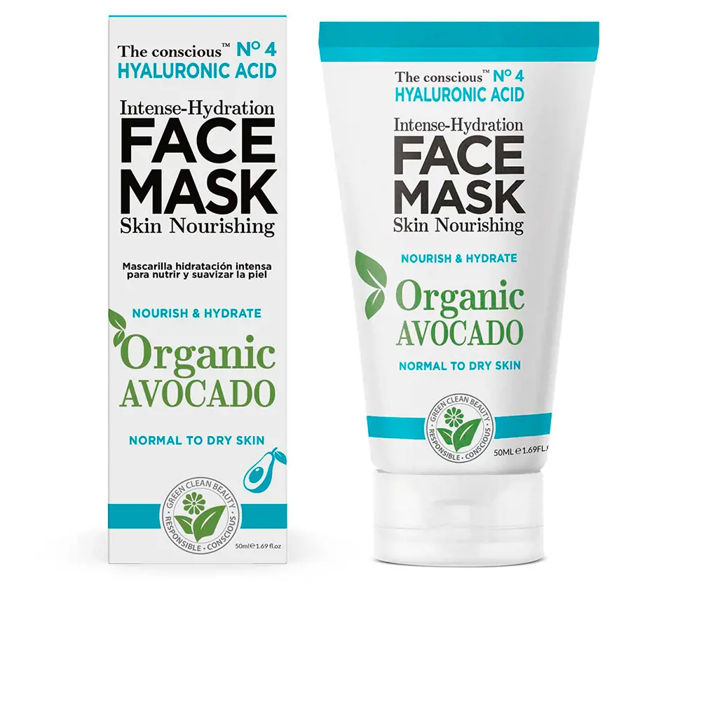 Mặt nạ dưỡng ẩm sâu The Conscious™ chứa Axit Hyaluronic hữu cơ 12 the conscious hyaluronic acid intense hydration face mask organic avocado