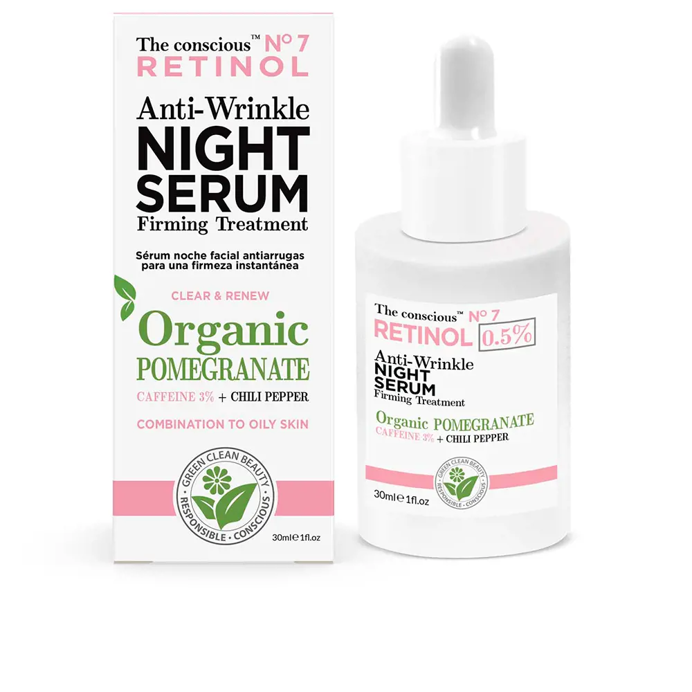 Serum chống lão hóa ban đêm The Conscious™ RETINOL chiết xuất từ quả lựu hữu cơ 10 the conscious retinol anti wrinkle night serum organic pomegranate