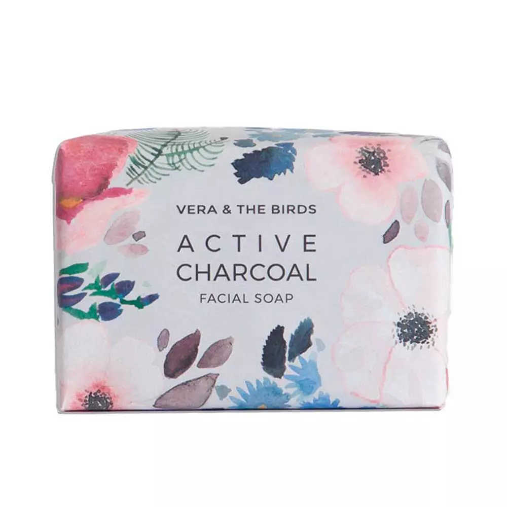 Xà phòng rửa mặt than hoạt tính Vera & The Birds 8 vera the birds active charcoal facial soap