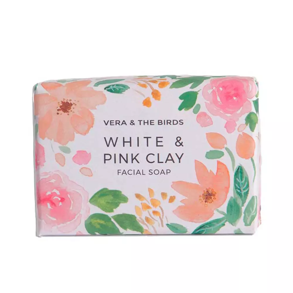 Xà phòng mặt từ đất sét trắng và hồng Vera & The Birds 6 vera the birds white pink clay facial soap